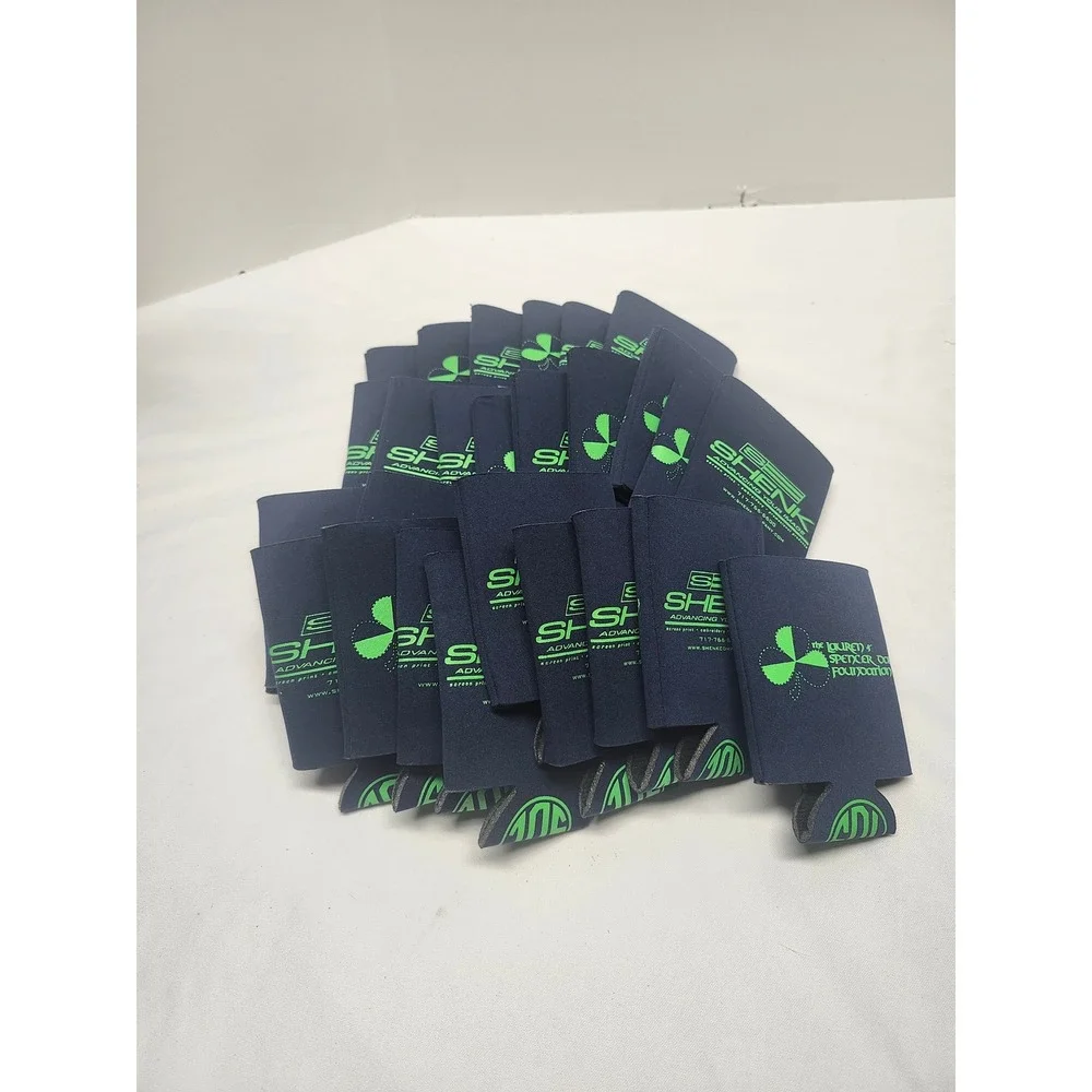 Lot of 26 Navy Blue Can Coolers Insulated Foam Sleeves Lauren Spencer Foundation